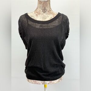 RONEN CHEN Black Sheer lightweight sweater with cami size S
